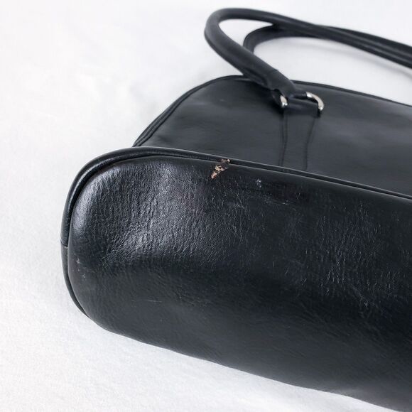 Ellington Satchel Tote Bag Black Leather Structured Retro 90s Minimalist City - Picture 4 of 11